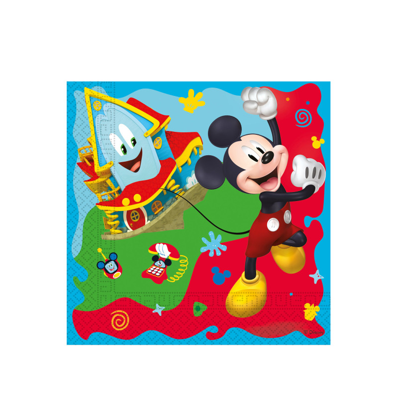 20 Serviettes en papier Mickey Mouse 33 x 33 cm  