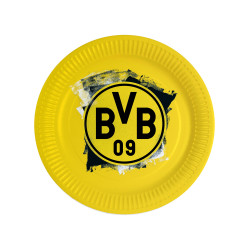 8 Assiettes rondes en carton Borussia Dortmund 23 cm  