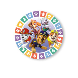 8 assiettes en papier Pat' Patrouille 23 cm  