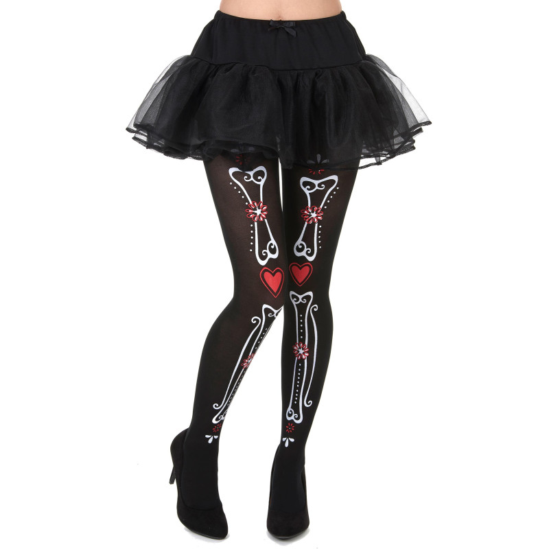 Collants squelette Dia de los muertos femme  