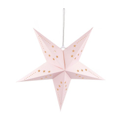 Lanterne √©toile rose clair 60 cm  