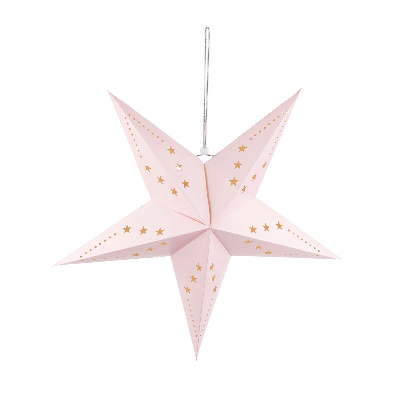 Lanterne √©toile rose clair 60 cm  