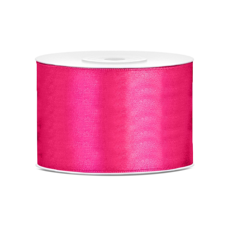 Ruban satin fuchsia 5 cm x 25 m pour d√©coration  