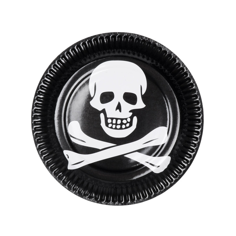 10 Assiettes t√™te de mort 23 cm  
