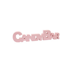 D√©co de table en bois candy bar rose 27 cm pour buffet  