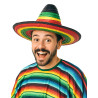 Sombrero Mexicain multicolore bordure et pointe noire adulte  
