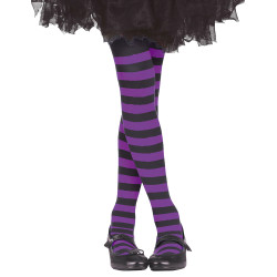 Collants noir et violet enfant  
