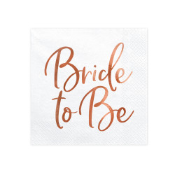 20 Serviettes en papier Bride to be rose gold 33 x 33 cm  
