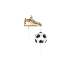 6 Bougies ballons et chaussures de foot 3 √† 5 cm  