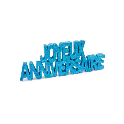 D√©coration table Joyeux anniversaire turquoise  