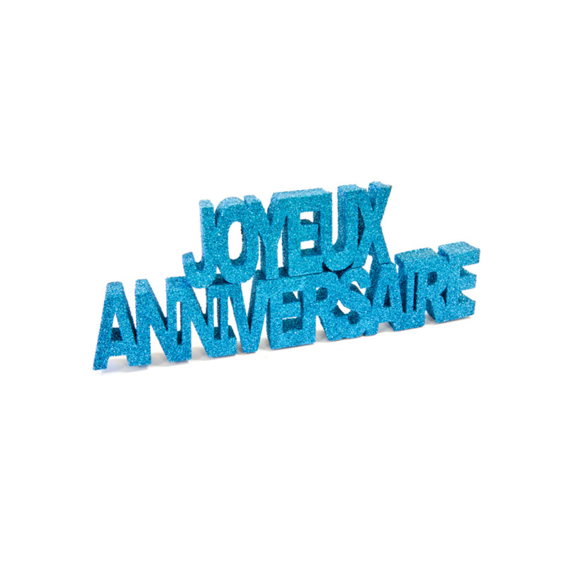 D√©coration table Joyeux anniversaire turquoise  