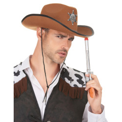 Chapeau Sherif marron adulte  