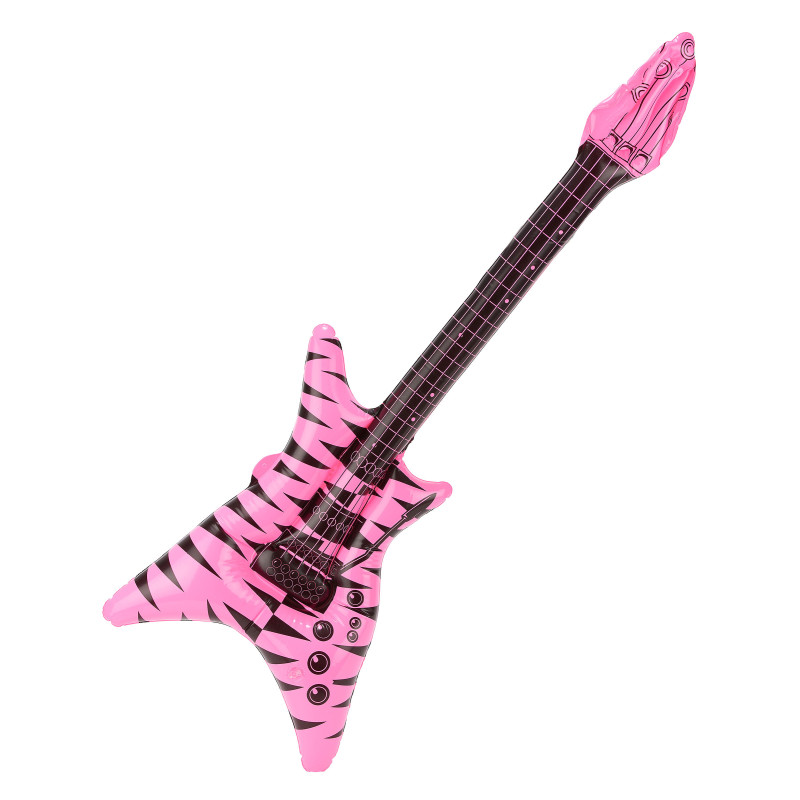 Guitare rock gonflable rose fluo adulte  
