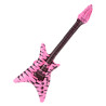 Guitare rock gonflable rose fluo adulte  