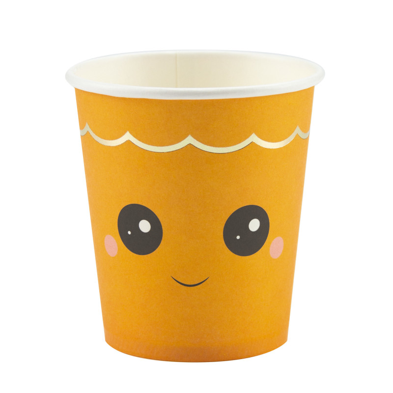 8 Gobelets en carton citrouille sweety 200 ml  
