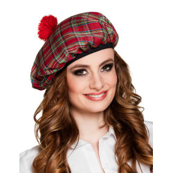 B√©ret √©cossais rouge adulte  