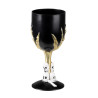 Verre √† pied en plastique noir et or Halloween  