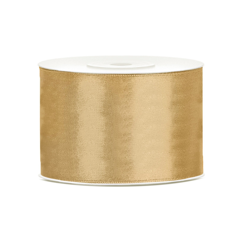 Ruban satin dor√© ocre 5 cm x 25 m  