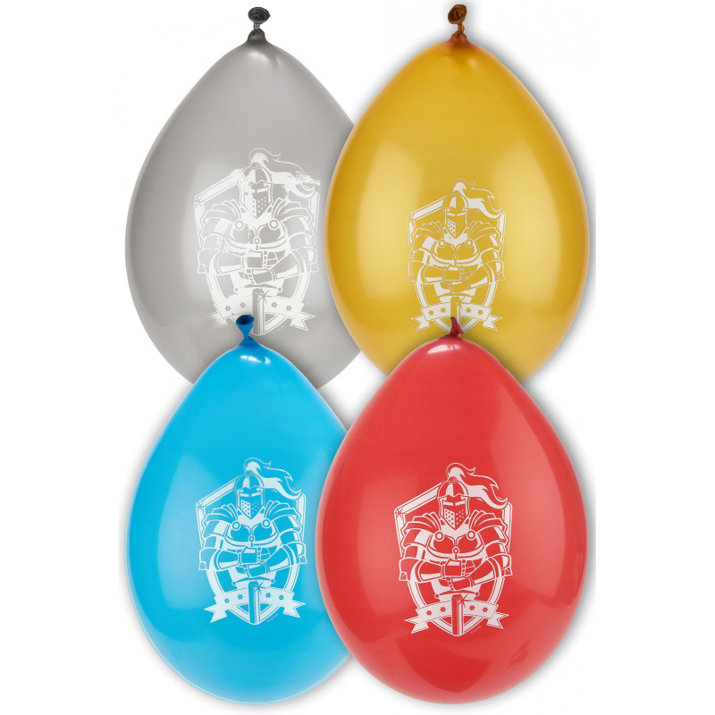 8 Ballons en latex chevaliers  