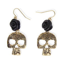 Boucles d'oreilles squelette dor√© adulte  