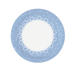8 Assiettes en carton √©toiles bleues 23 cm  