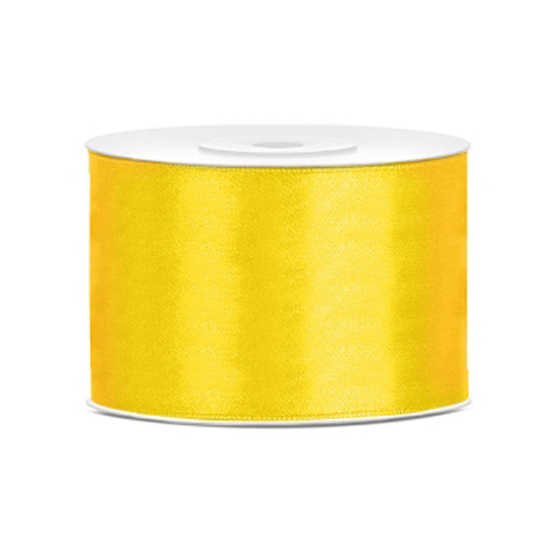 Ruban satin jaune citron 5 cm x 25 m  