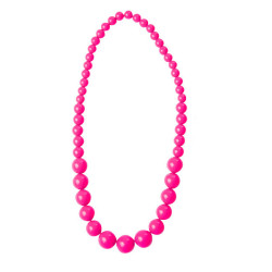 Collier grosses perles roses adulte  