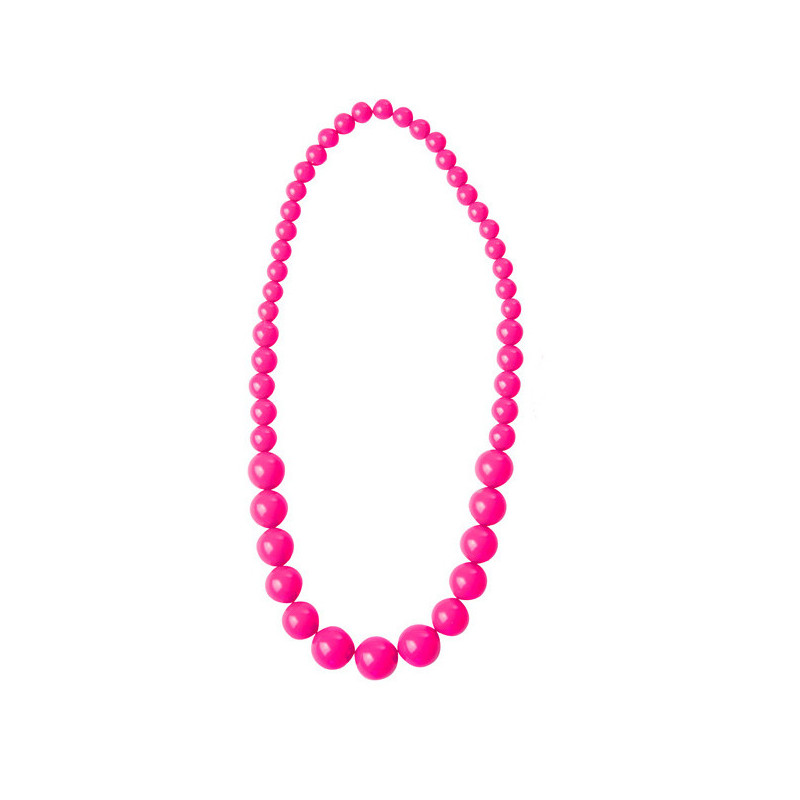 Collier grosses perles roses adulte  