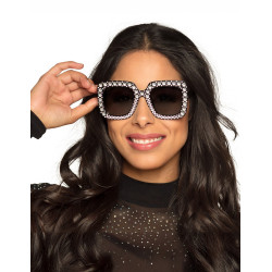 Lunettes bling bling noires adulte  