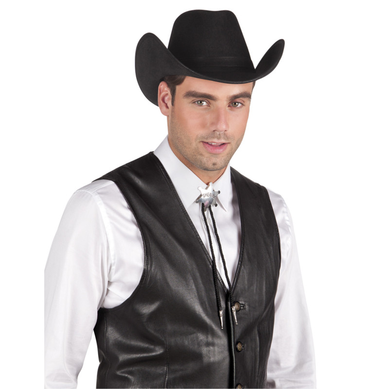 Collier sh√©rif argent√© adulte  
