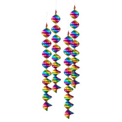 4 Suspensions spirales multicolores  