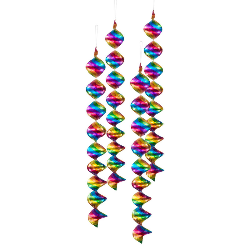 4 Suspensions spirales multicolores  