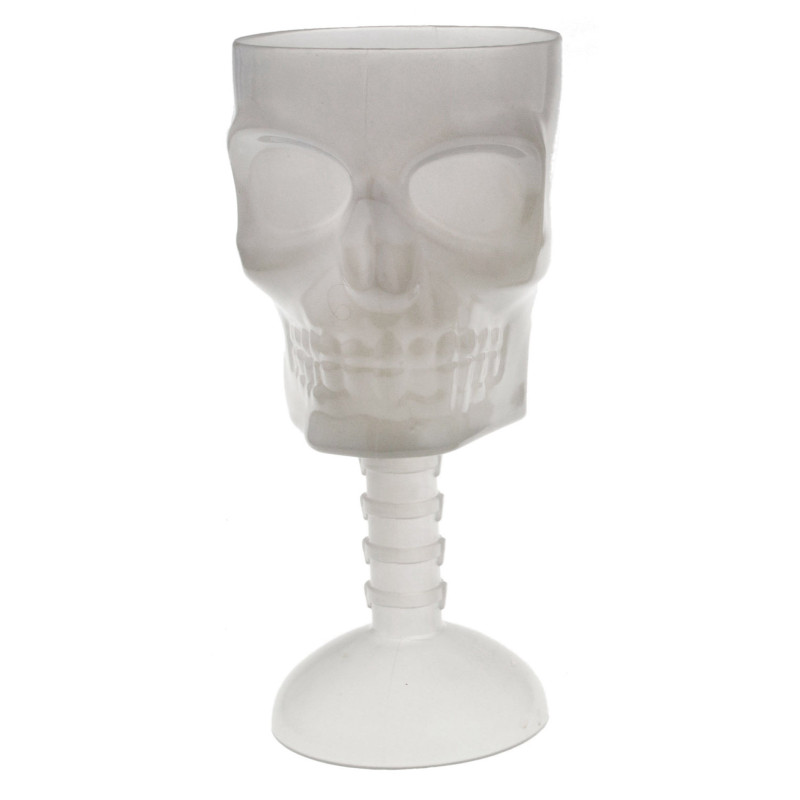 Verre t√™te de mort phosphorescent 18 cm  