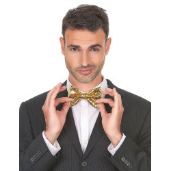 Noeud papillon brillant disco or adulte 
