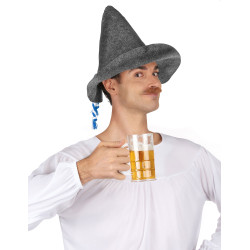 Chapeau bavarois adulte avec cordelette bleue et blanche  