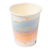 8 gobelets en carton fille ou gar√ßon rose bleu et or 255 ml baby shower  