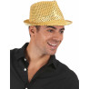 Chapeau borsalino √† sequins dor√© adulte  