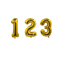 Ballon aluminium chiffre dor√© 85 cm  