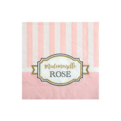 20 petites serviettes en papier baby shower rose 25 x 25 cm mademoiselle rose  