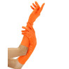 Gants longs oranges fluo adulte  