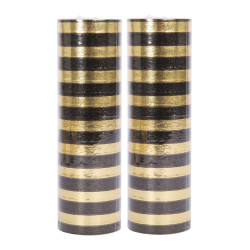 2 rouleaux de serpentins noir et dor√© 4 m  