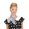 √âcharpe blanche satin√©e √† pois noirs  