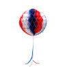 Suspension boule alv√©ol√©e tricolore 30 cm  