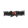 Jarreti√®re sexy dentelle noire c?ur rouge femme  