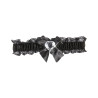 Jarreti√®re sexy dentelle noire coeur argent femme  