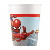 8 Gobelets en carton Spiderman 200 ml  