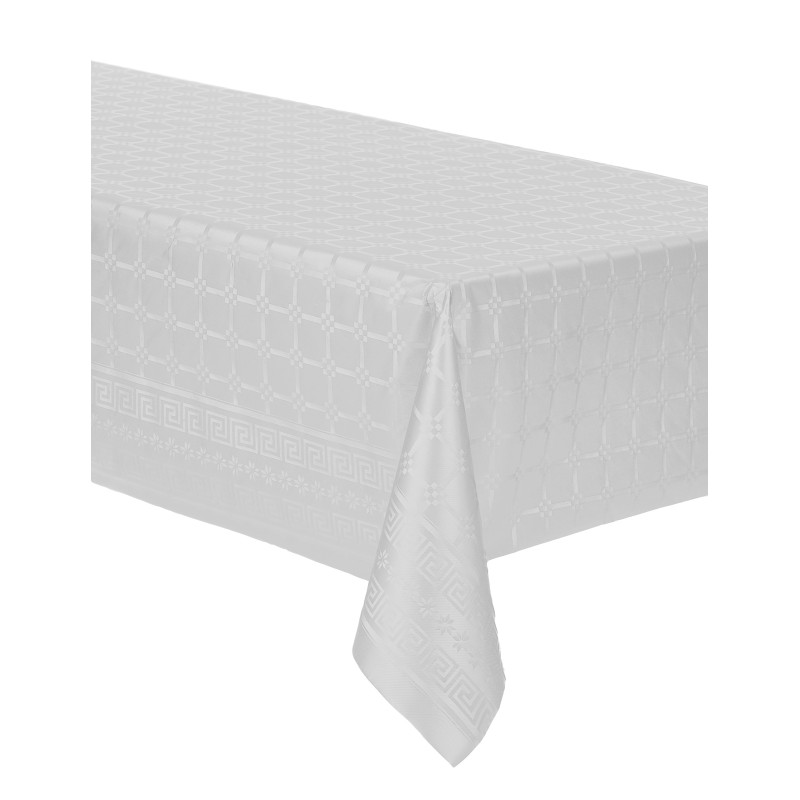 Nappe en rouleau papier damass√© blanche 6 m x 120 cm  