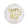 10 assiettes en carton happy new year blanches et dor√©es 23 cm pour le r√©veillon  