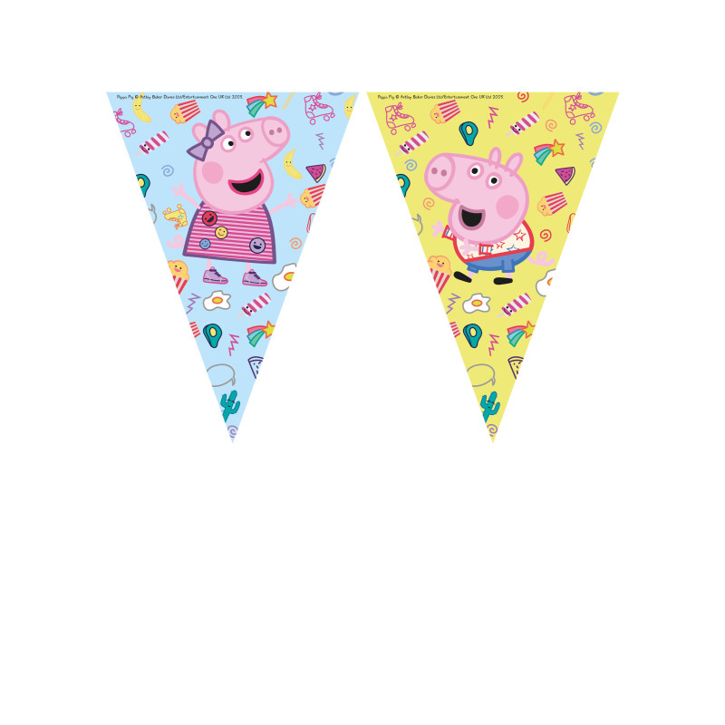Guirlande 9 fanions Peppa Pig  
