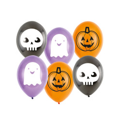 6 Ballons latex Halloween Friends 23 cm  